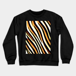 Orange Yellow Black and White Stripes Crewneck Sweatshirt